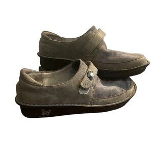 ALEGRIA Clog Women's US 9.5 EU 40 Gray Brenna Slip On Suede Comfort 623 Buckle